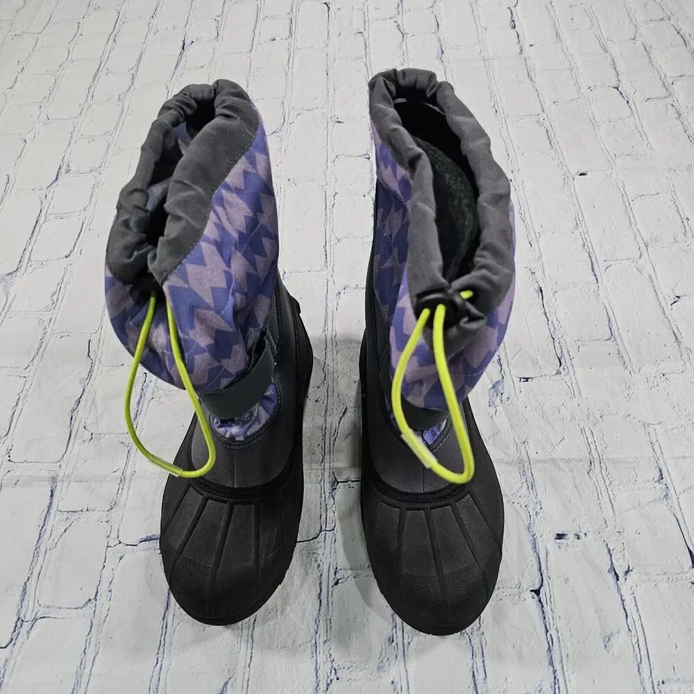 Columbia WOMENS YOUTH SZ 6 Powderbug Plus II Print Snow Boot Waterproof Purple - Picture 2 of 11